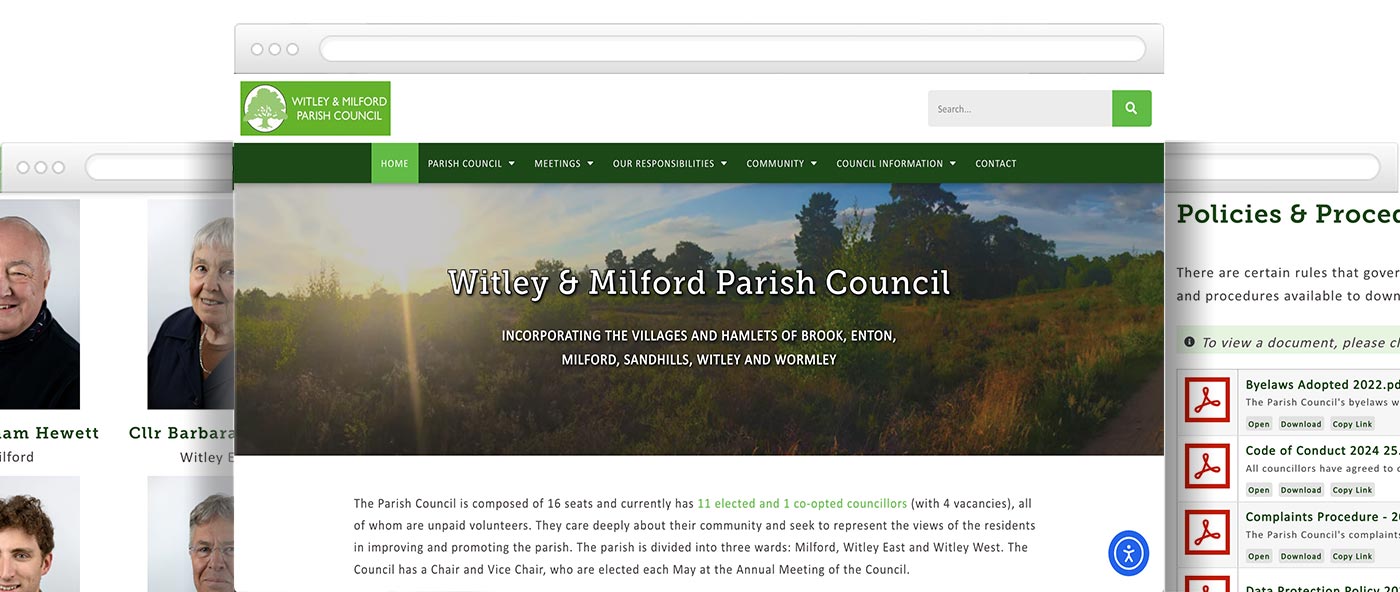 Accessible website design for parish council websites