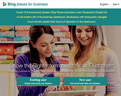 Bing Places business directory is a free business listing