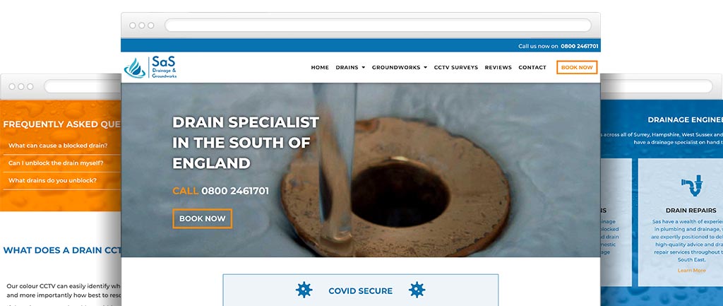 Drainage Contractor WordPress website design