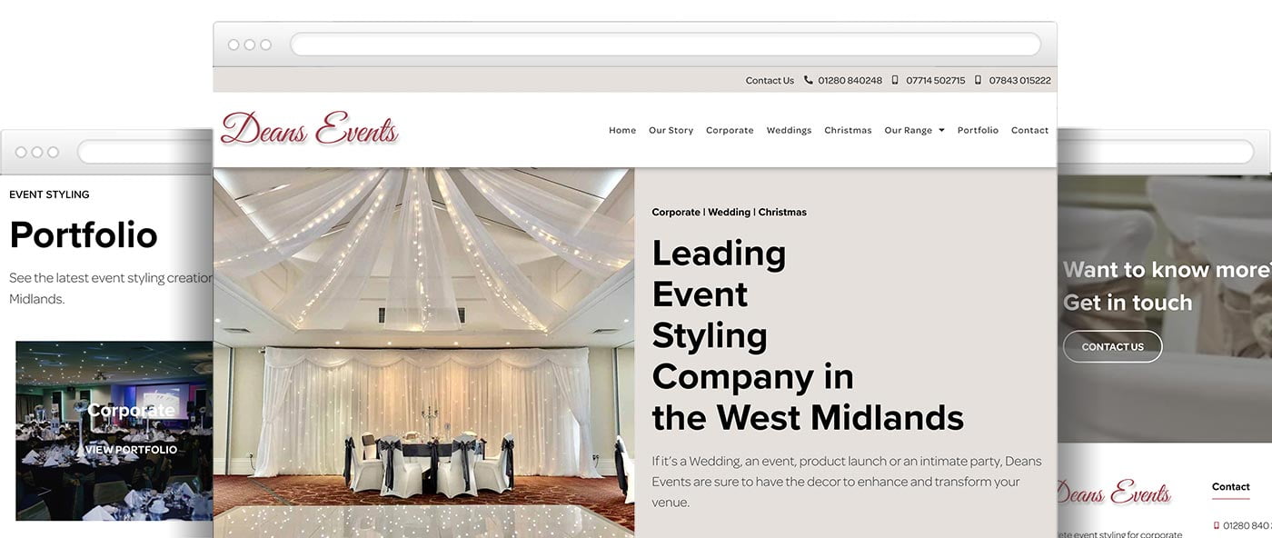 Event styling website design