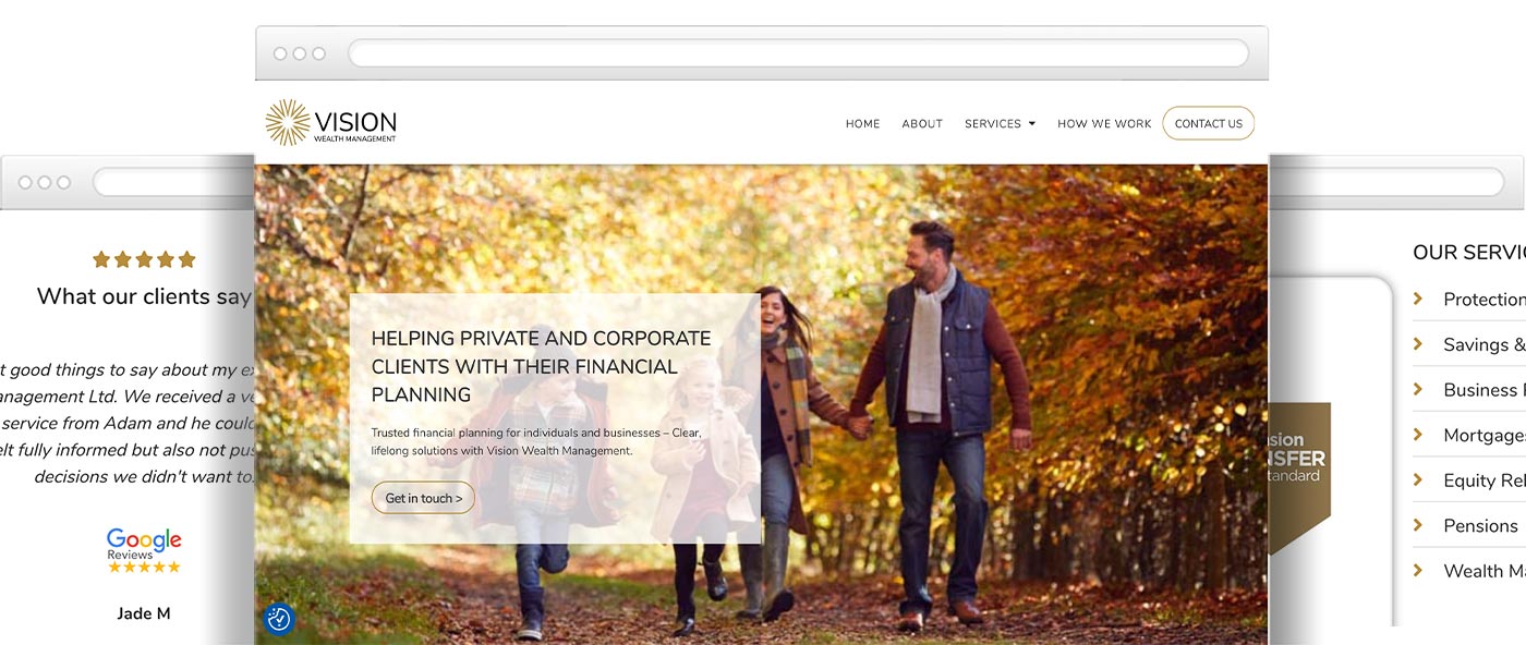Financial services website design
