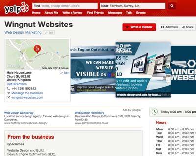 Yelp business listing for off-page SEO